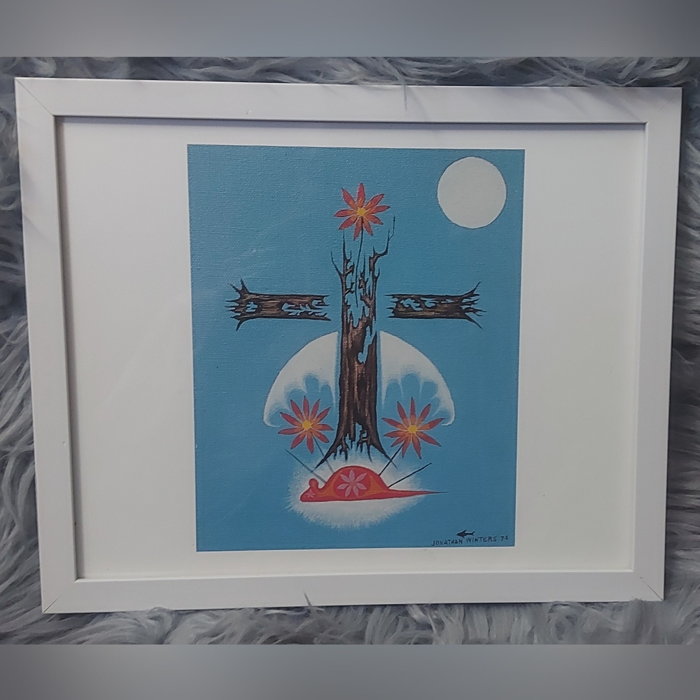 Framed Jonathan Winters 1974 Print "The Beginning Of The End" 9"×11"